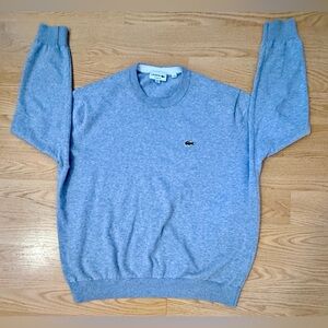 Lacoste Classic Fit Crewneck Sweatshirt Men XXL FR7 Gray Cotton Logo Pullover